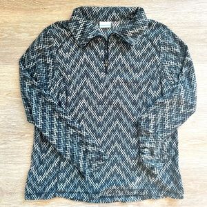Columbia Black and White 1/4 Zip Base Layer Fleece | XL
